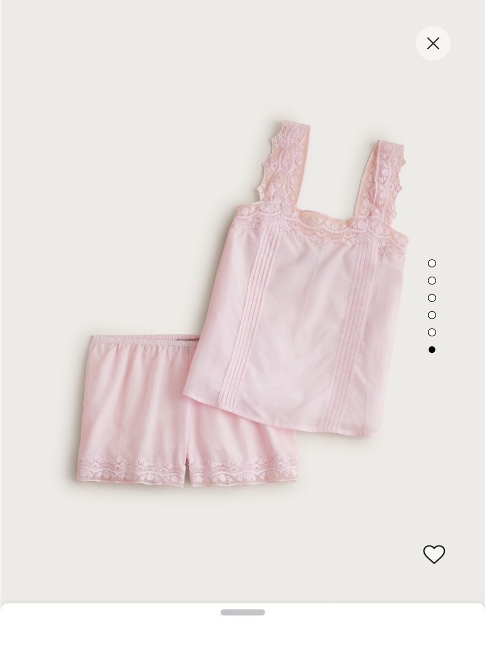 J. Crew Lace-Trim Camisole Set - White Rose